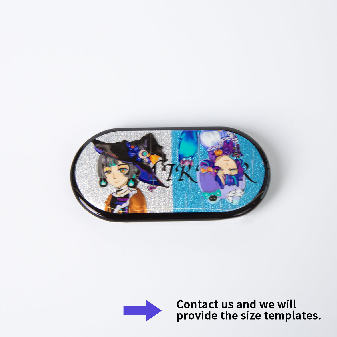 Custom Pill-Shaped Double Glitter Pin