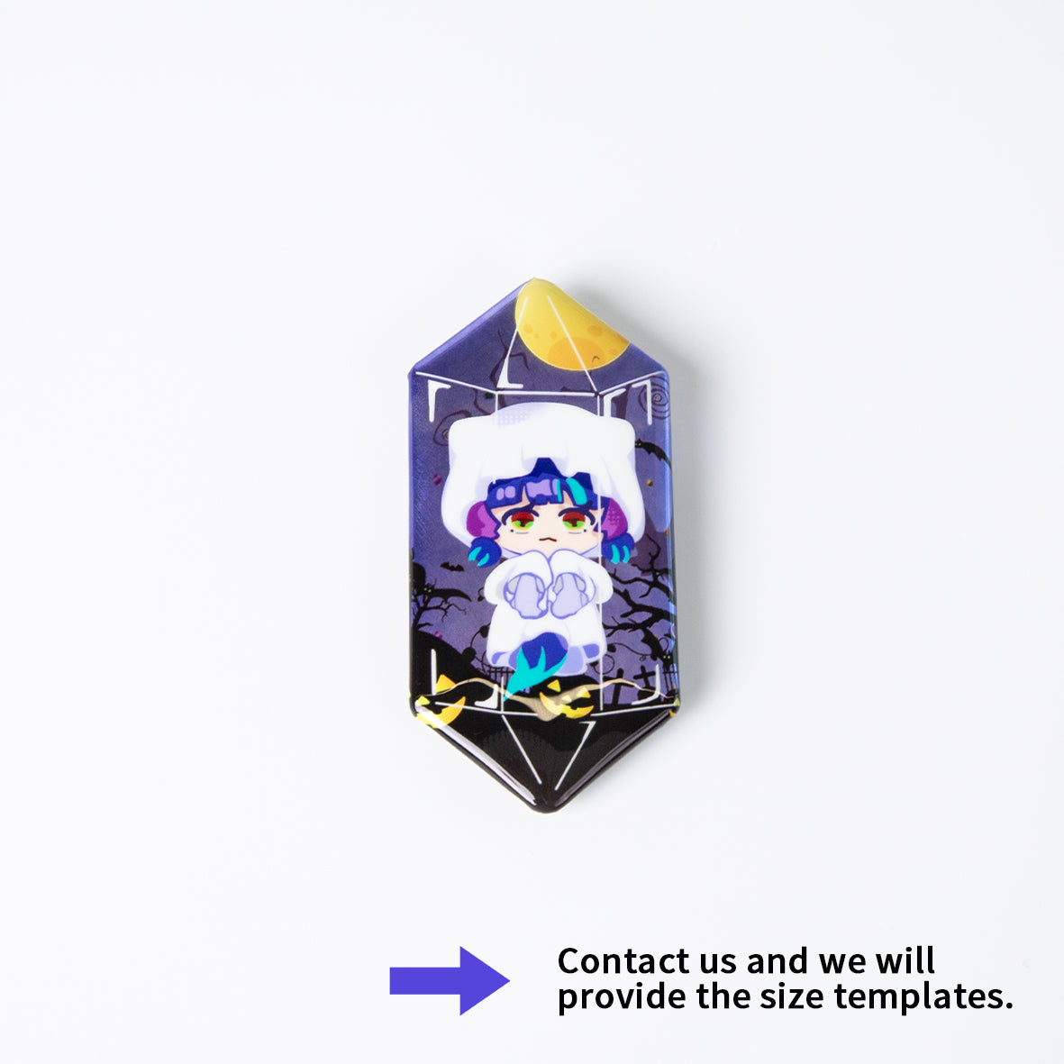 Custom Hexagon Double-Sided Holographic Badge