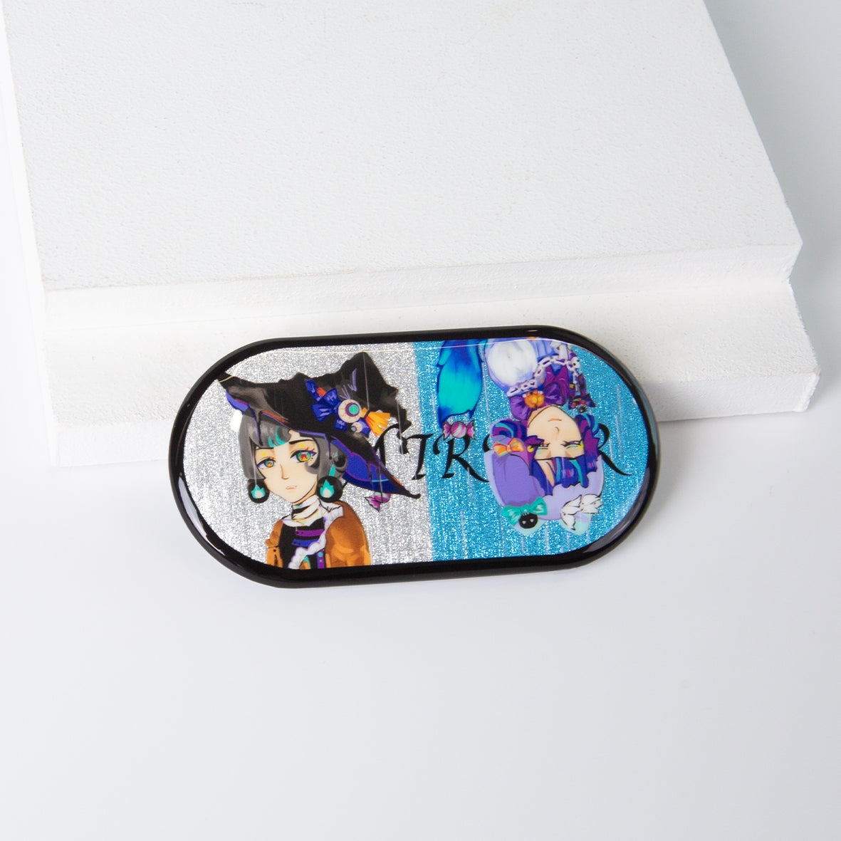 Custom Pill-Shaped Double Glitter Pin