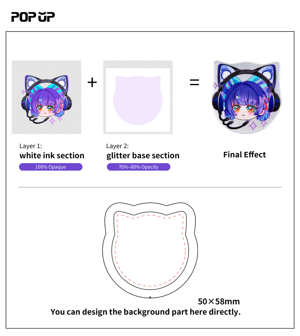 Custom Cat Ear Double Flash Badge