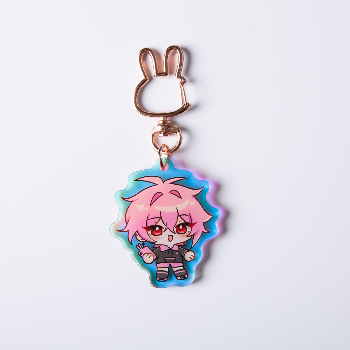 【Grymmalkin】Momo Rainbow Laser Acrylic Keychain(2" (50.8mm))