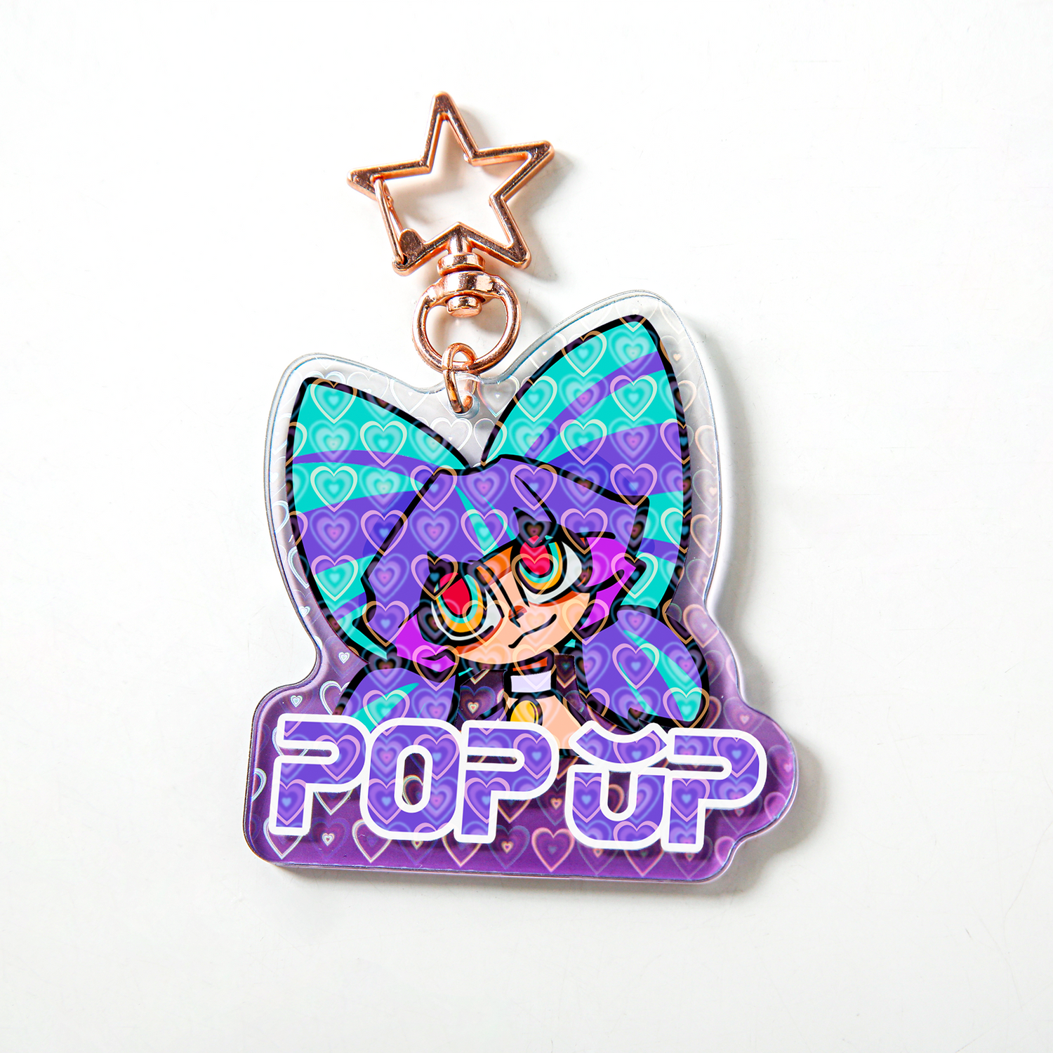 Custom Holographic Keychain(Heart)