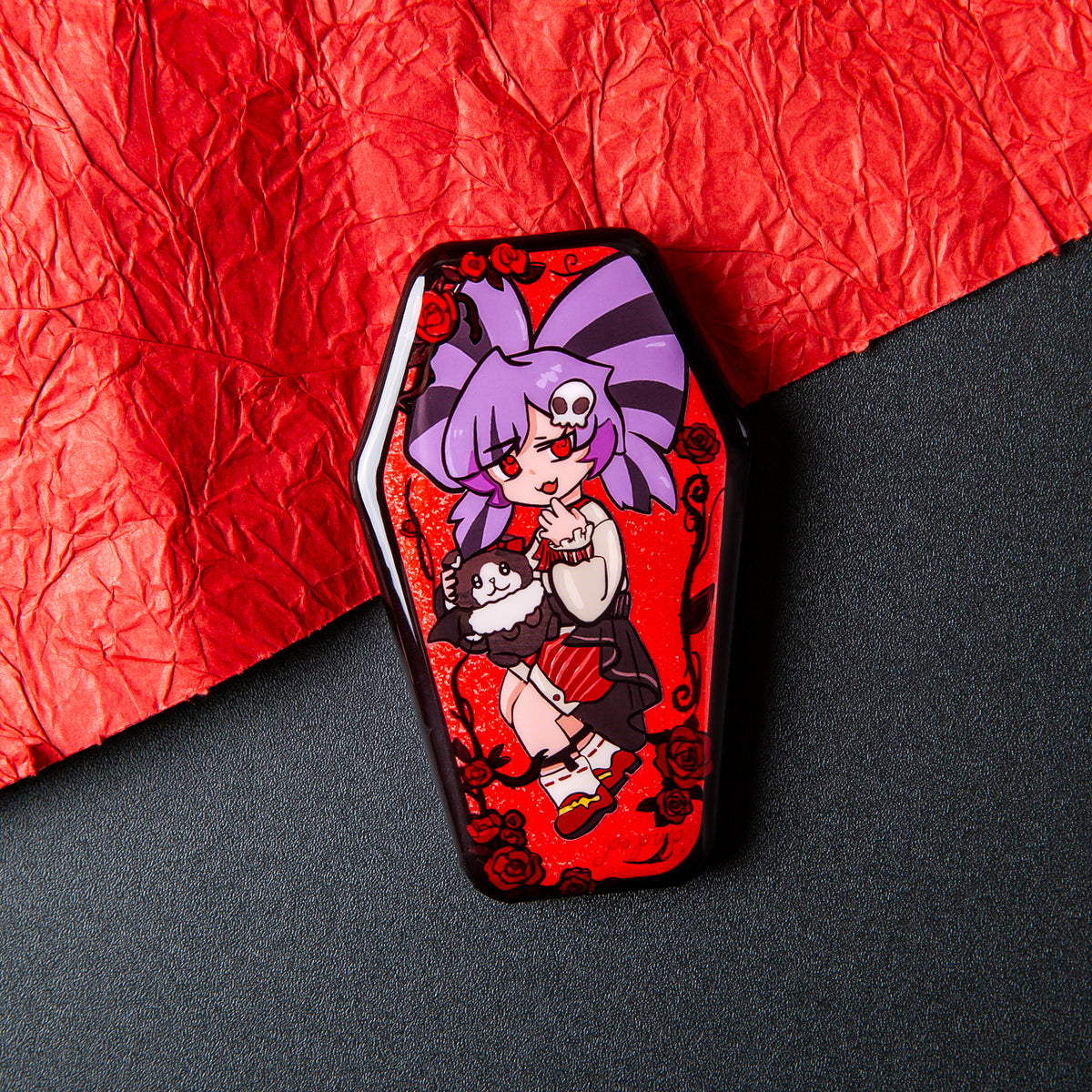 Custom Coffin-Shaped Button Pin
