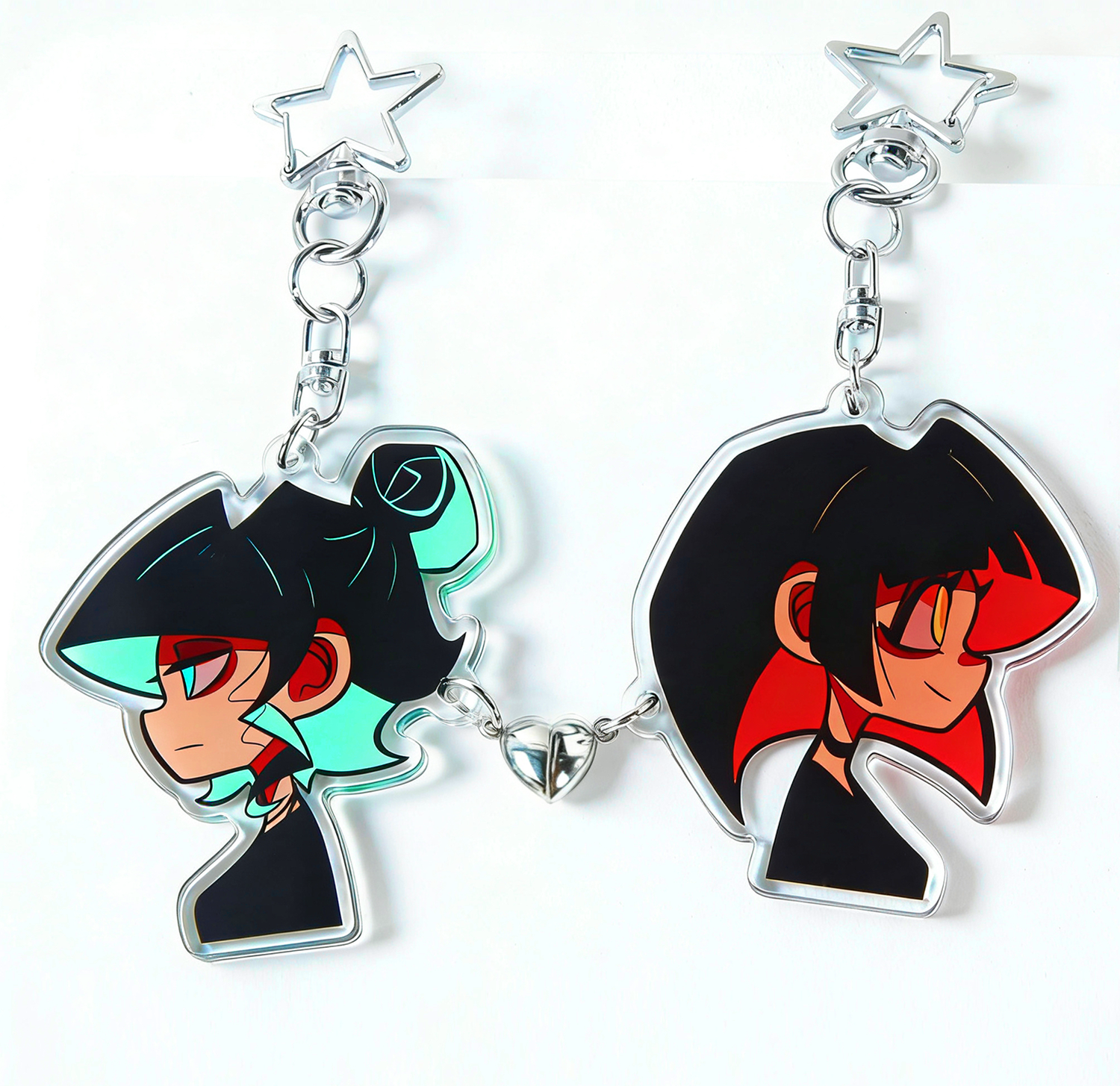 Custom Heart Magnet Acrylic Keychains