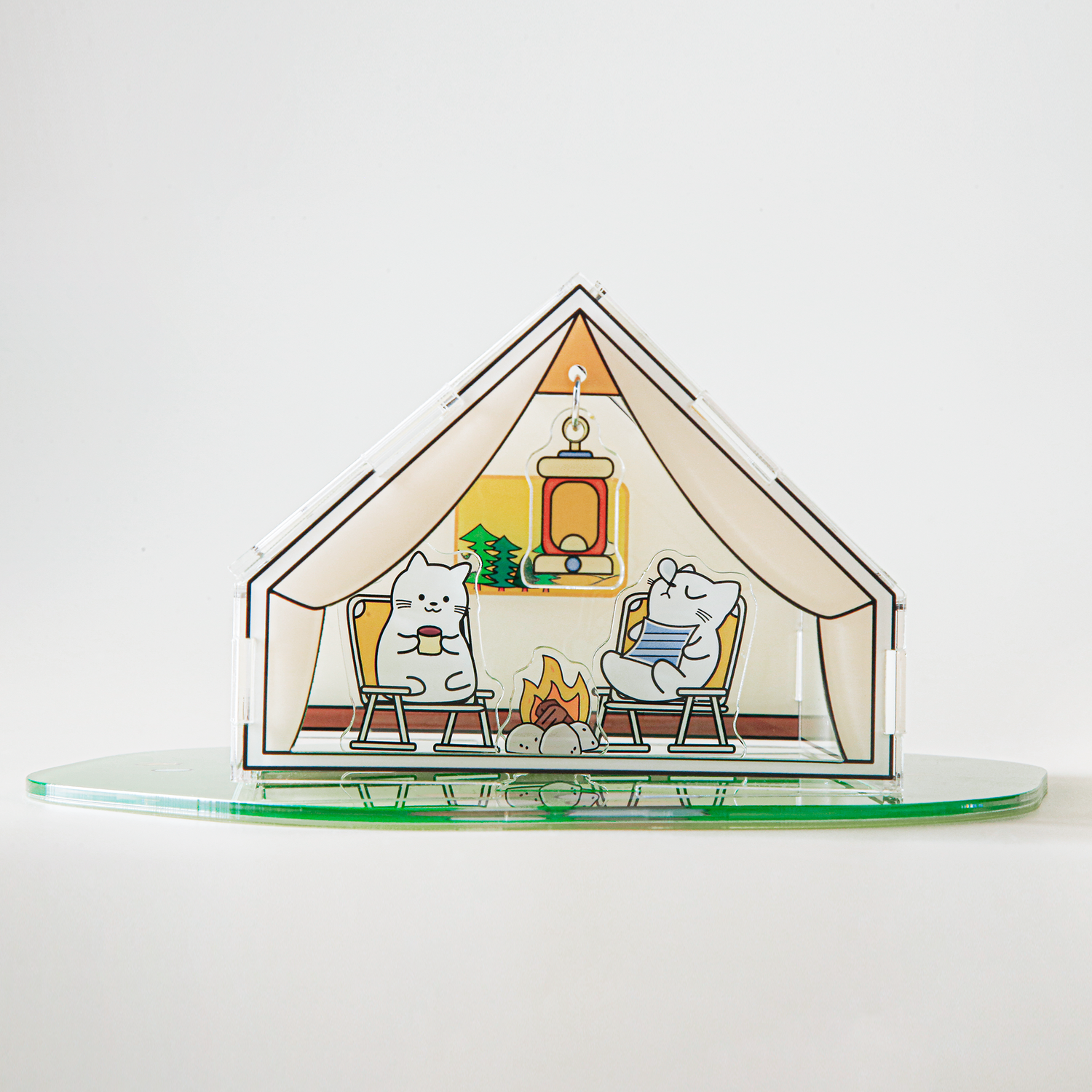 Custom Acrylic Kitty Camping Standee Combo