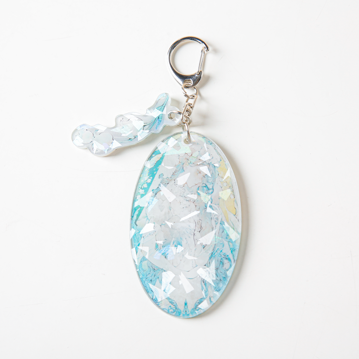 Custom Holographic Oval Acrylic Keychains