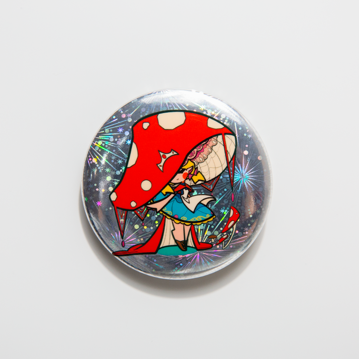 Custom Round Glitter Holographic Badge