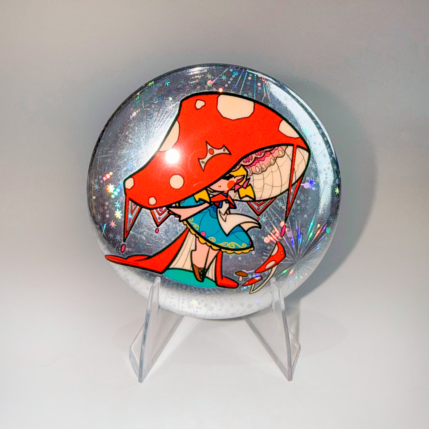 Custom Round Glitter Holographic Badge