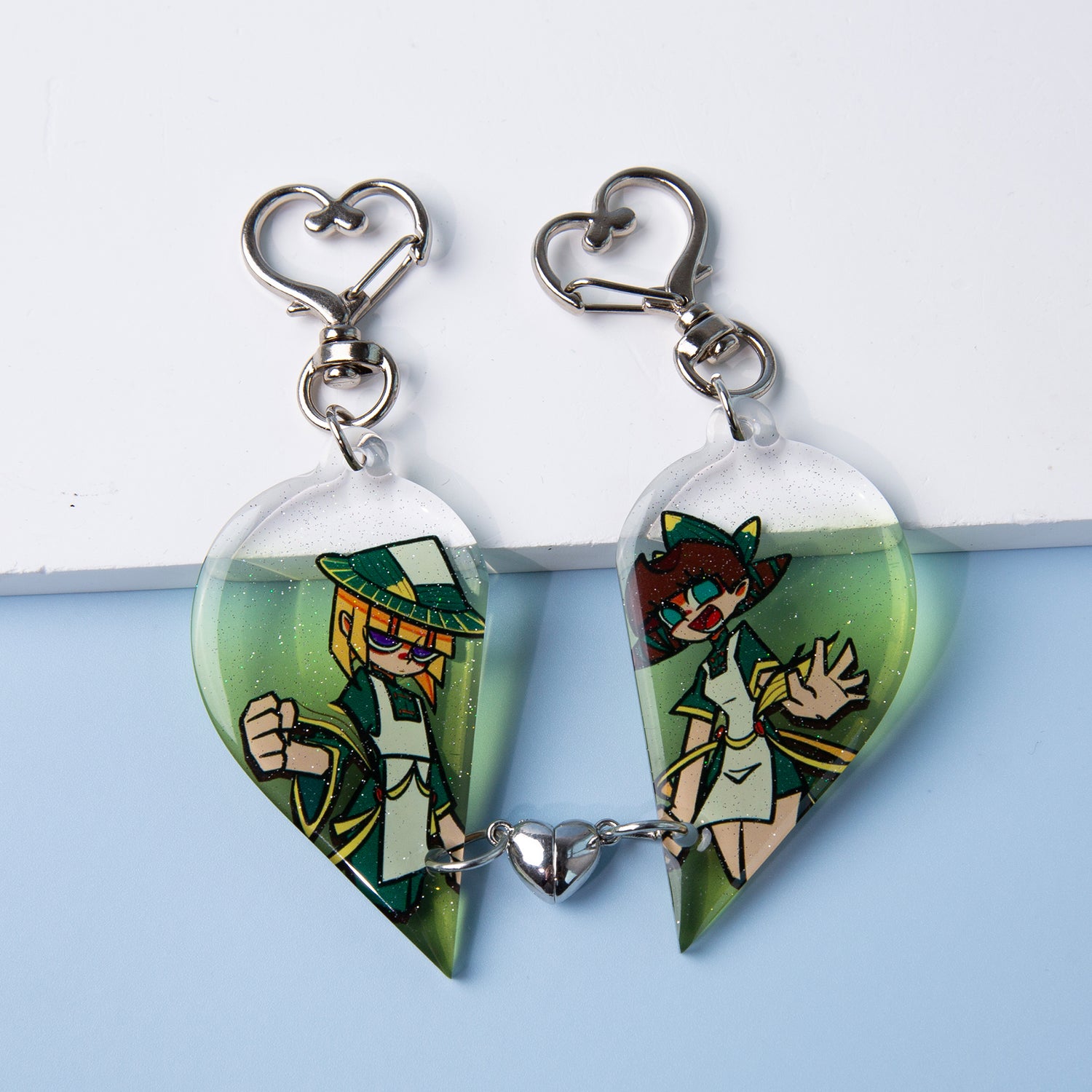 Custom Magnetic Heart Acrylic Keychains