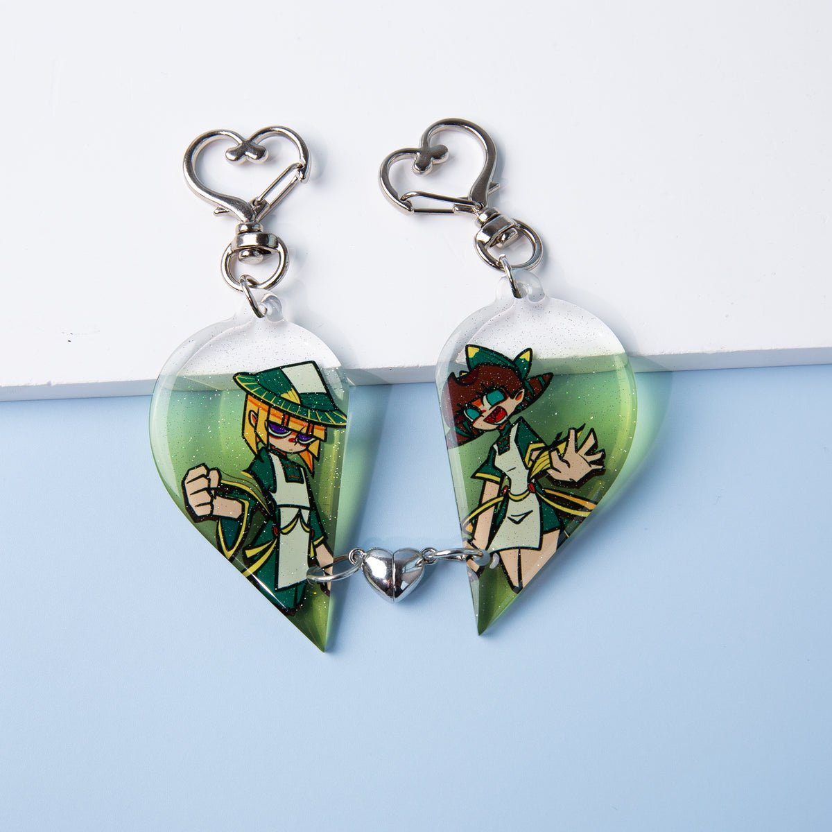 Custom Magnetic Heart Acrylic Keychains