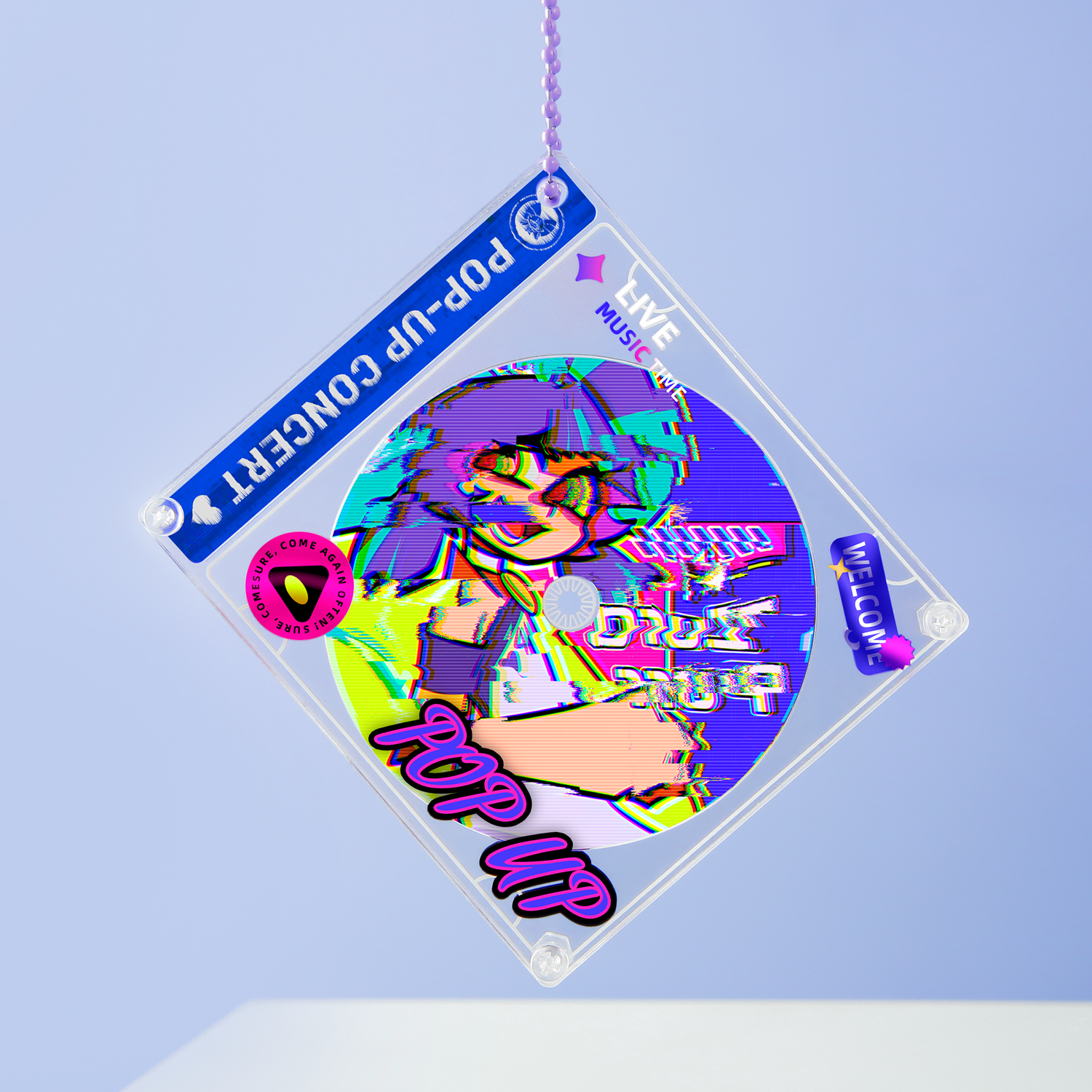 Custom Acrylic Spinning CD Keychains