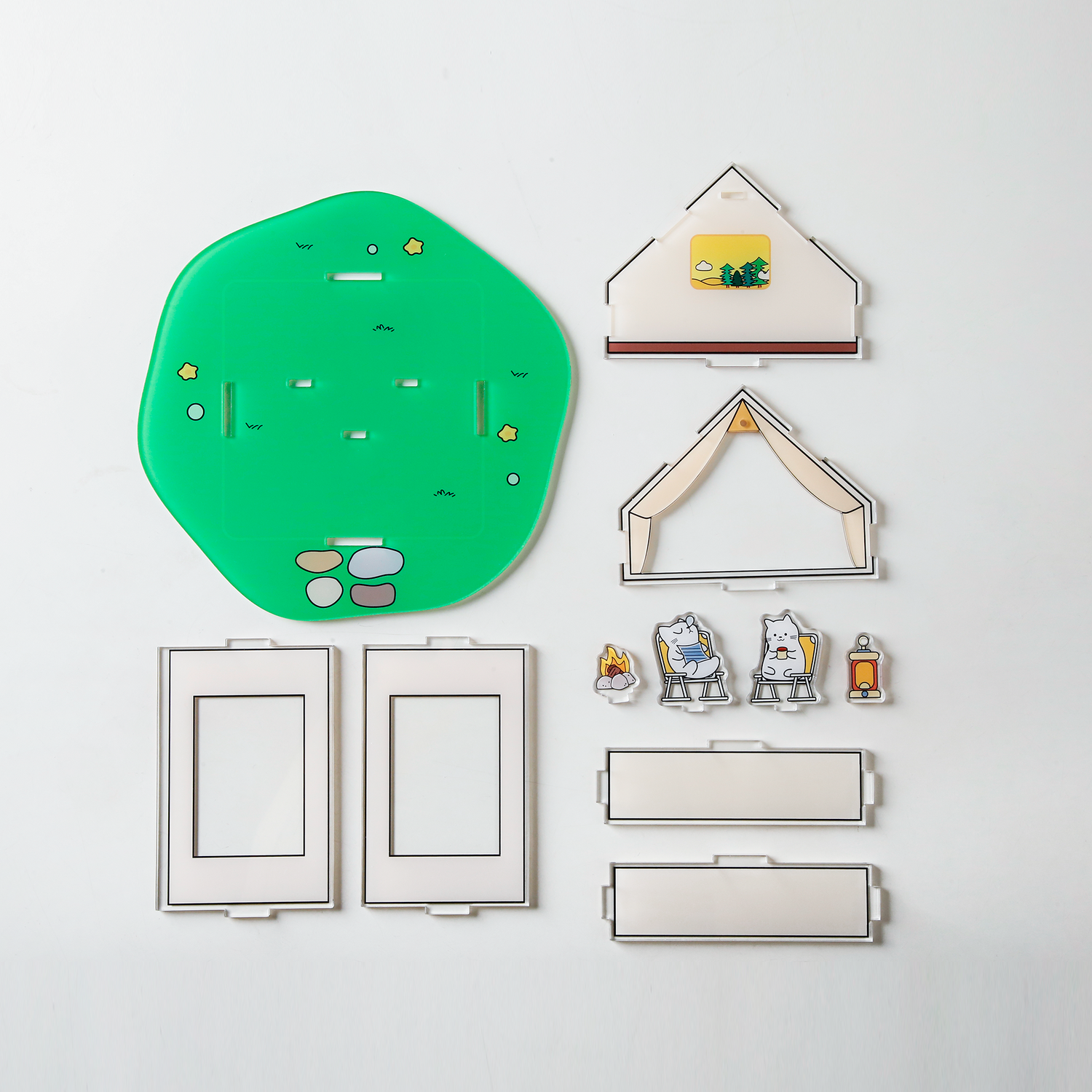 Custom Acrylic Kitty Camping Standee Combo