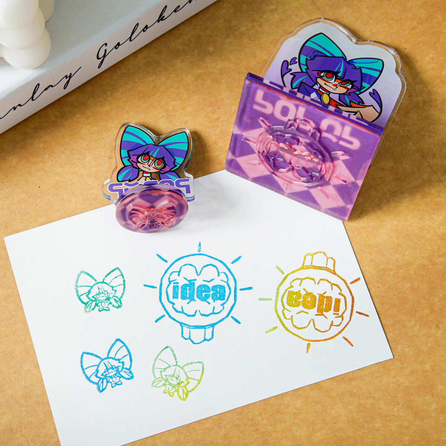 Custom Acrylic Circle Stamp Standee(Ink pad sold separately.)