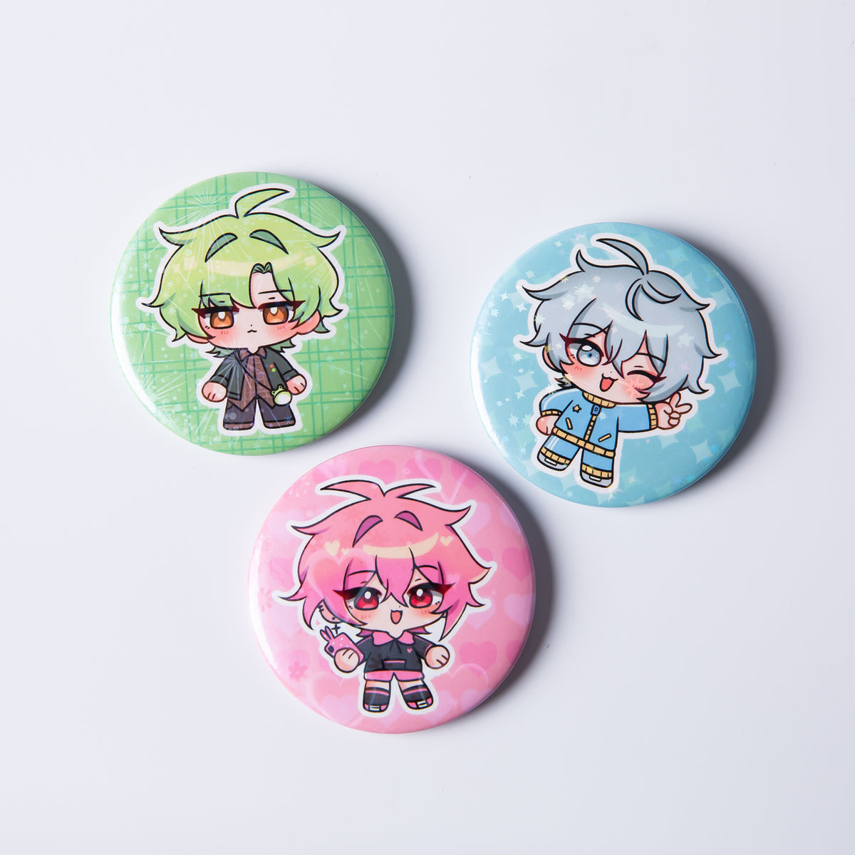 【Grymmalkin】Dango Trio Glitter Button Pin Set