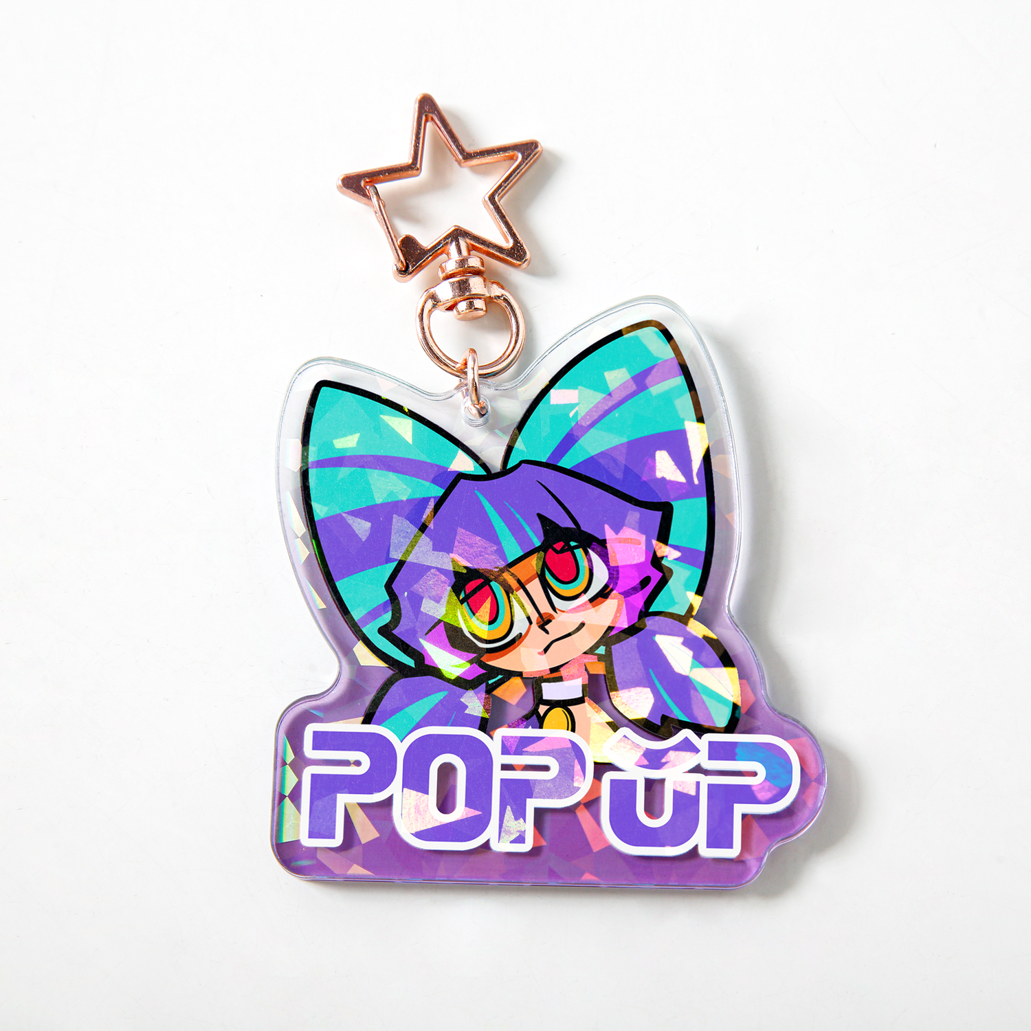 Custom Holographic Keychain(Broken Glasses)